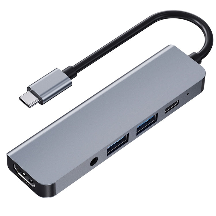 2008N 5 In 1 USB 3.0 x2 + HDMI + PD + 3.5mm Port Multi-function Intelligent Type-C / USB-C HUB Docking Station