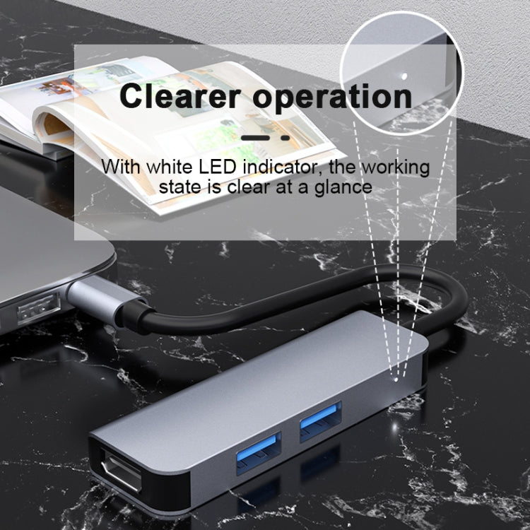 2011N 3 In 1 USB 3.0 x2 + HDMI Multi-function Type-C / USB-C HUB Docking Station
