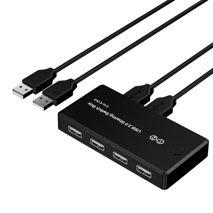 HW-1509 2 in 4 Out USB 2.0 Printer Sharing Switch(Black)