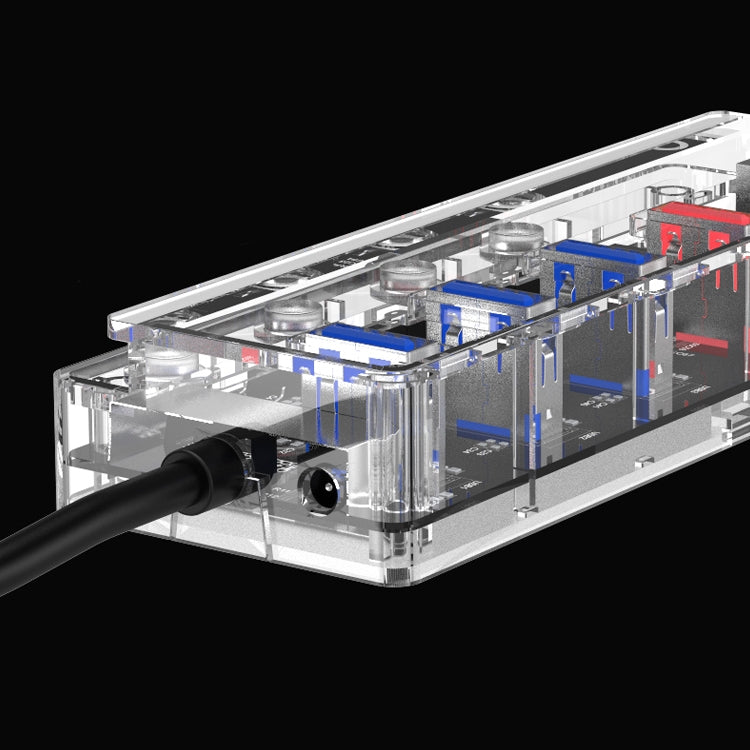 1719C 3 x USB 3.0 + 2.1A Fast Charge Port + RJ45 Full Perspective HUB