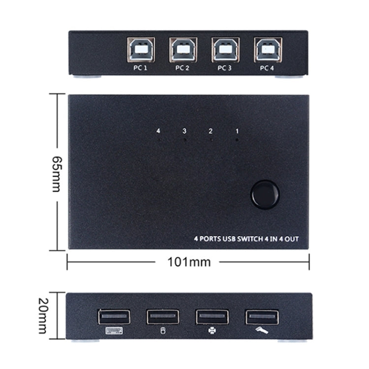AM-UK404 USB2.0 4 In 4 Out Print Sharer Switch
