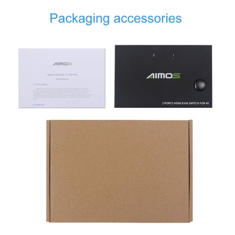 AM-KVM201 4K Ultra HD Metal Case 2 In 1 Out HDMI KVM Switch