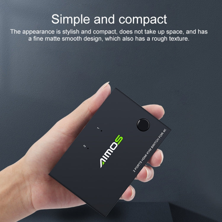 AM-KVM201 4K Ultra HD Metal Case 2 In 1 Out HDMI KVM Switch