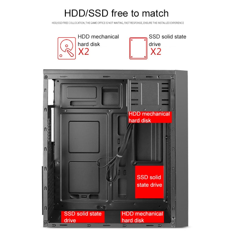 Aurora USB 2.0 Main Chassis 370x170x410mm M-ATX / ATX / Mini-ITX PC Desktop Computer Case