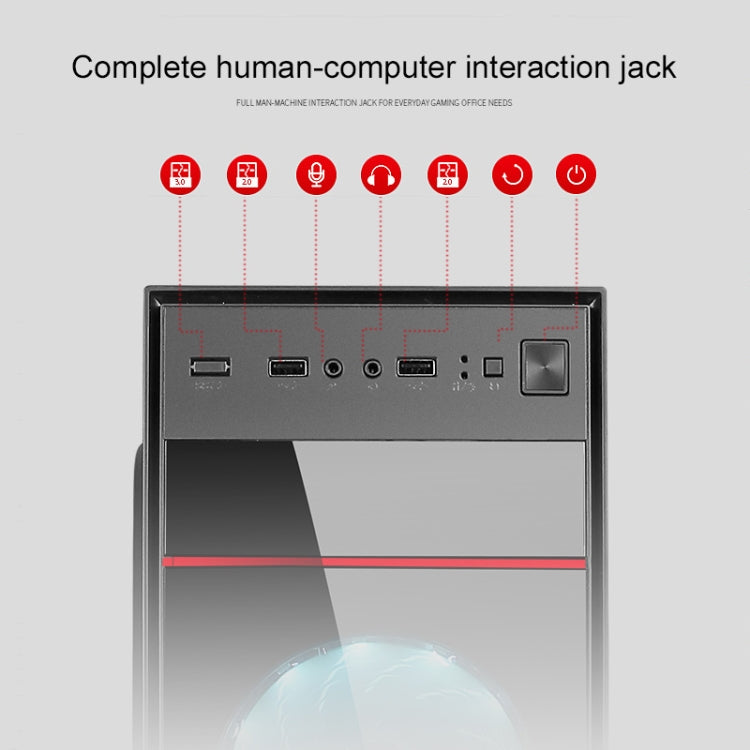 Aurora USB 2.0 Main Chassis 370x170x410mm M-ATX / ATX / Mini-ITX PC Desktop Computer Case