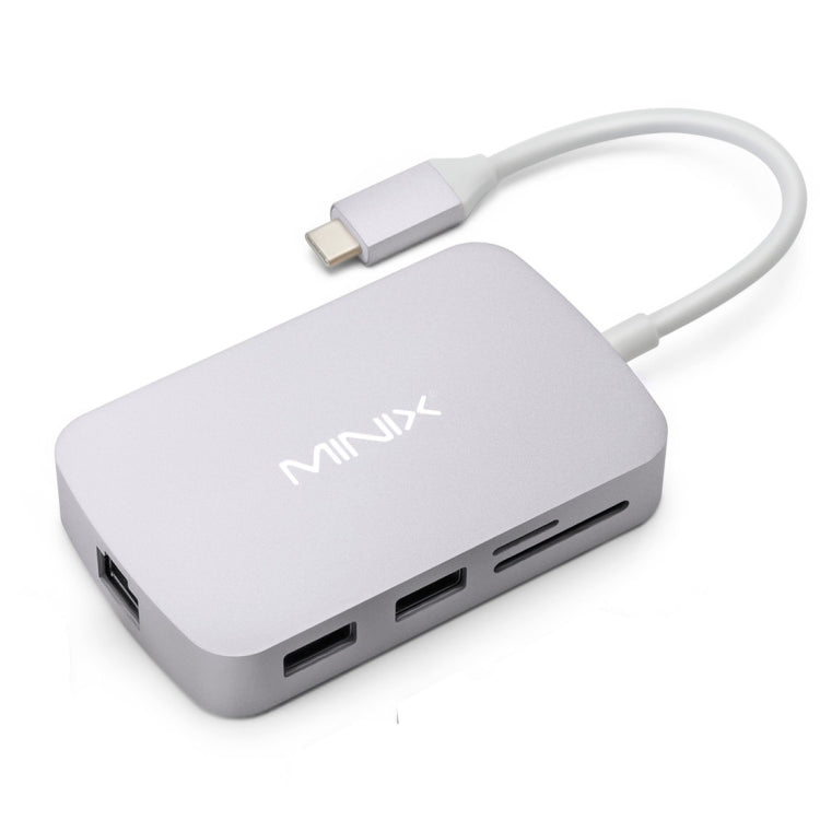 MINIX NEO C-X 7 in 1 USB-C / Type-C to 2 x USB 3.0 + HDMI + Gigabit Ethernet Port + SD(HC) + Micro SD Card Reader Adapter with USB Type-C Power Charging, Support 100MB