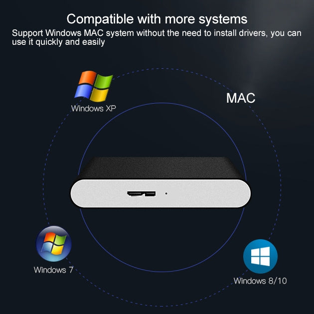 WEIRD 1TB 2.5 inch USB 3.0 High-speed Transmission Metal Shell Ultra-thin Light Mobile Hard Disk Drive(Black)