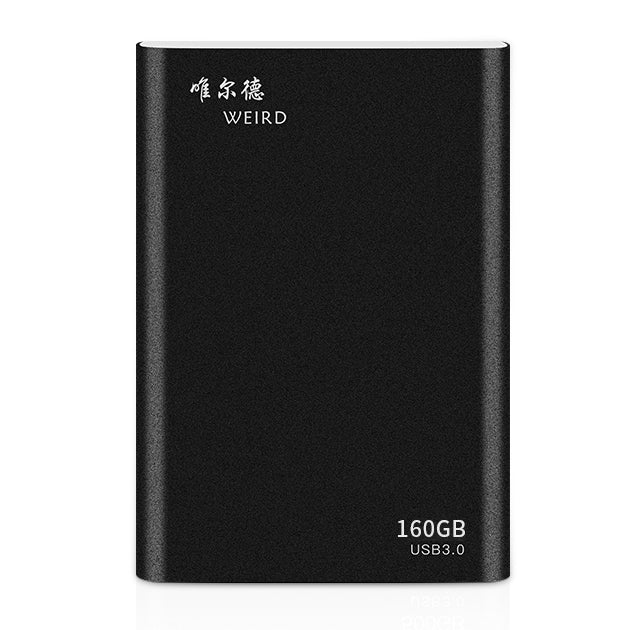 WEIRD 160GB 2.5 inch USB 3.0 High-speed Transmission Metal Shell Ultra-thin Light Mobile Hard Disk Drive(Black)