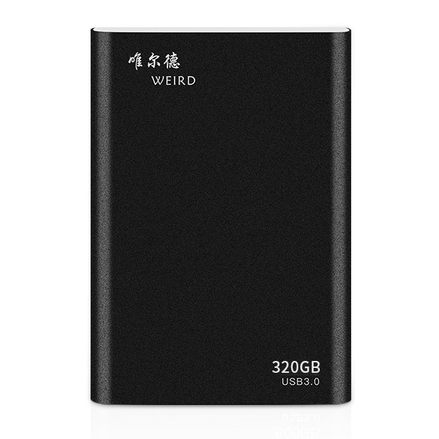 WEIRD 320GB 2.5 inch USB 3.0 High-speed Transmission Metal Shell Ultra-thin Light Mobile Hard Disk Drive(Black)