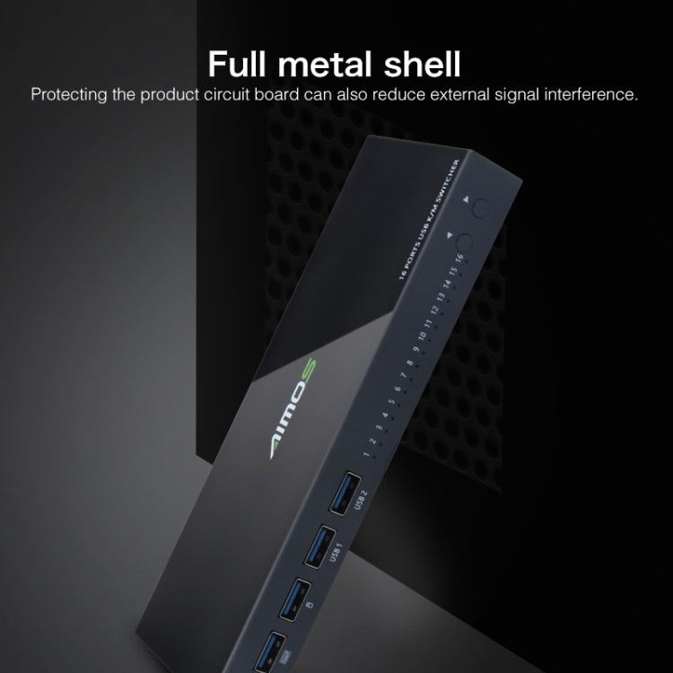 AIMOS AM-UK1604 16 USB Input Interfaces + 4 USB Output Interfaces USB Devices Shared Switcher, Support Key / Shortcut Key Switch