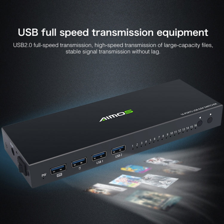 AIMOS AM-UK1604 16 USB Input Interfaces + 4 USB Output Interfaces USB Devices Shared Switcher, Support Key / Shortcut Key Switch