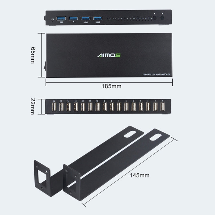 AIMOS AM-UK1604 16 USB Input Interfaces + 4 USB Output Interfaces USB Devices Shared Switcher, Support Key / Shortcut Key Switch