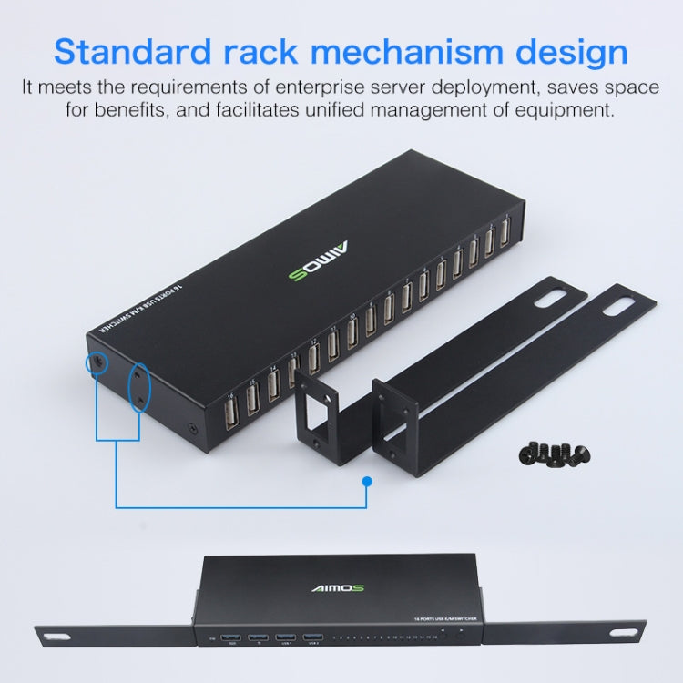 AIMOS AM-UK1604 16 USB Input Interfaces + 4 USB Output Interfaces USB Devices Shared Switcher, Support Key / Shortcut Key Switch