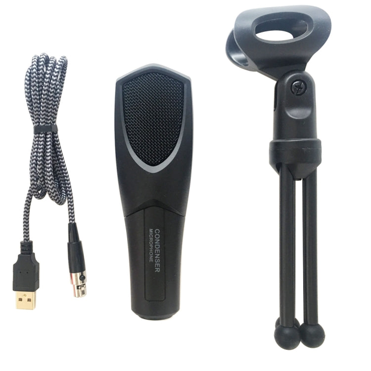 Yanmai Q3 USB 2.0 Game Studio Condenser Sound Recording Microphone with Holder, Compatible with PC and Mac for  Live Broadcast Show, KTV, etc.(Black)