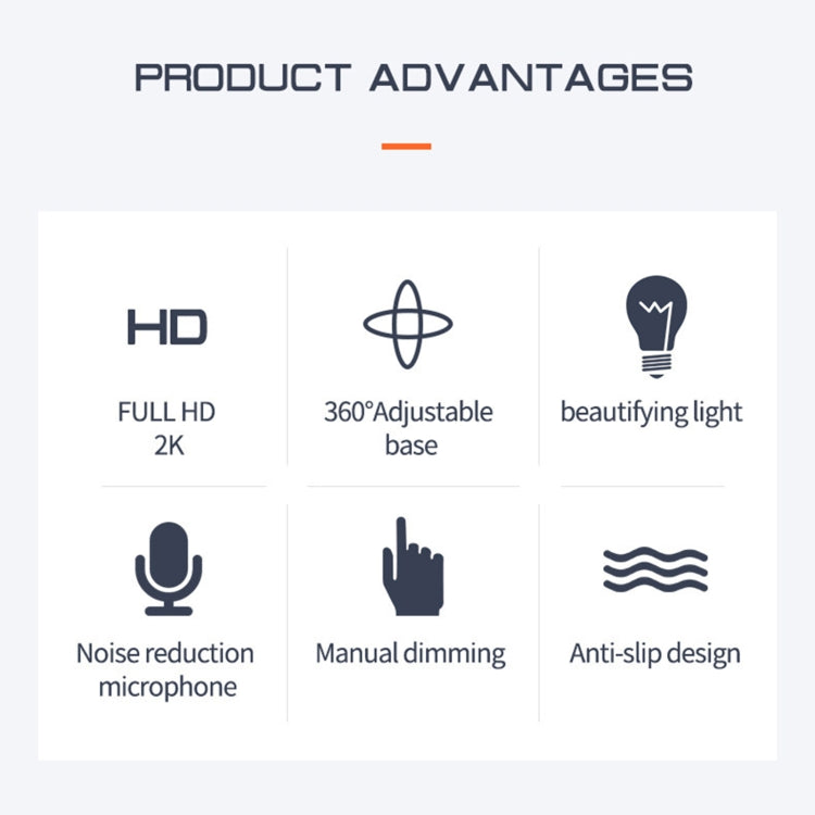 A9 5.0 Million Pixel 2K Auto Focus USB Computer Camera Webcam with Fill Light