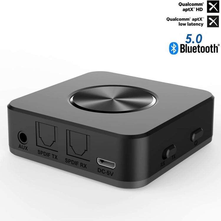 BT4863 Bluetooth V5.0+EDR  Wireless Bluetooth Transmitter Receiver Adapter Stereo Audio Music Adapter with 3.5mm Audio Cable(Black)