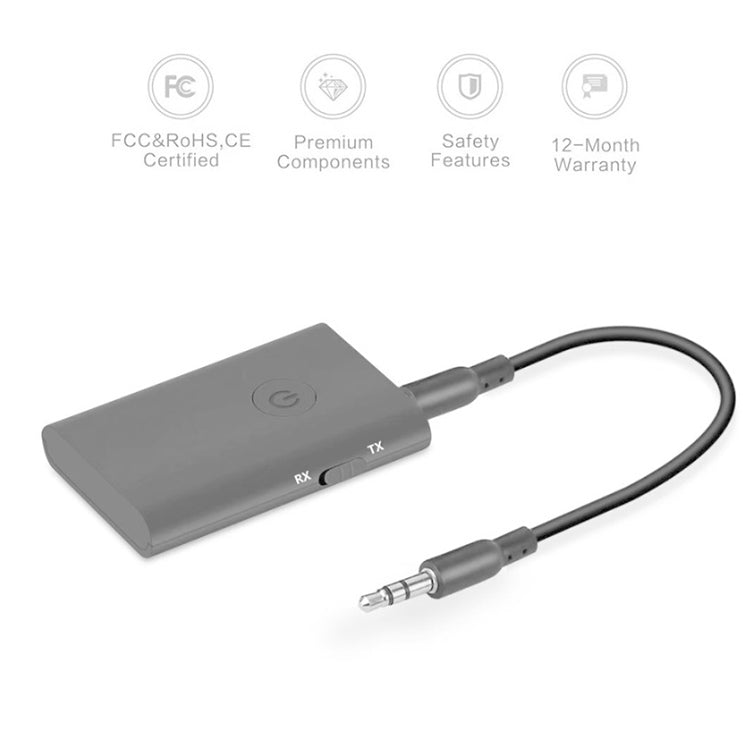 BT4810C Bluetooth V3.0+EDR  Wireless Bluetooth Transmitter Receiver Adapter Stereo Audio Music Adapter with 3.5mm Audio Cable(Black)