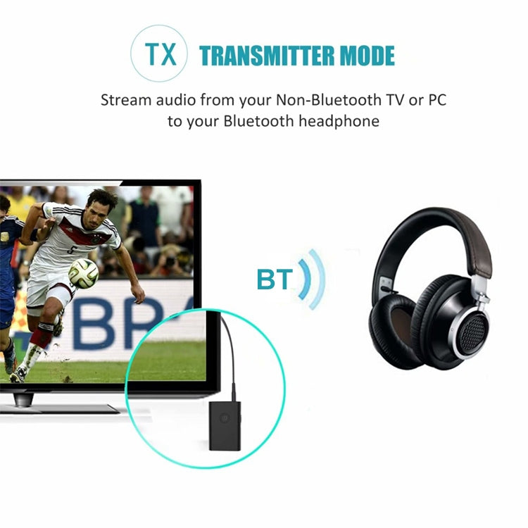 BT4810C Bluetooth V3.0+EDR  Wireless Bluetooth Transmitter Receiver Adapter Stereo Audio Music Adapter with 3.5mm Audio Cable(Black)