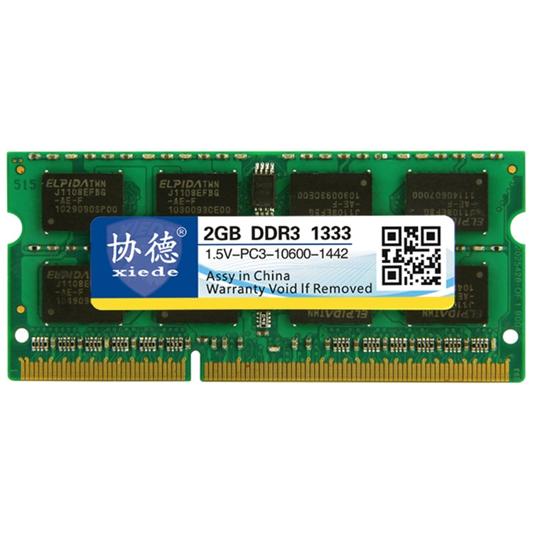 XIEDE X042 DDR3 1333MHz 2GB 1.5V General Full Compatibility Memory RAM Module for Laptop