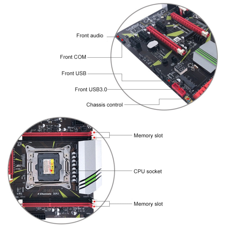 X99-D3 2011-3 DDR3 Desktop Computer Mainboard, Support E5-2680V3