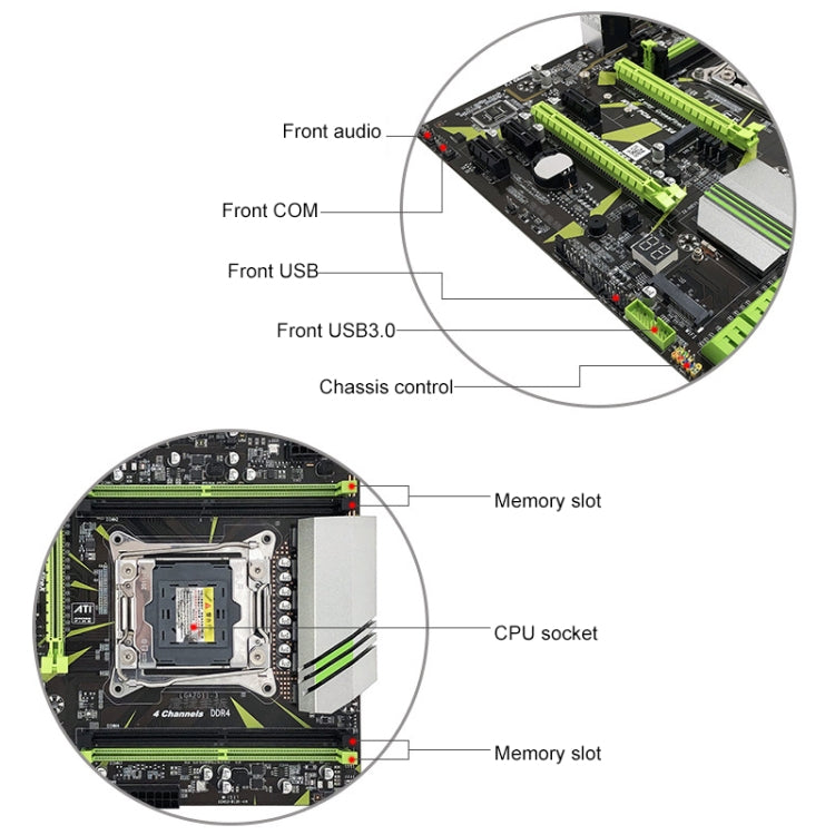 X99-D4 2011-V3 DDR4 Desktop Computer Mainboard, Support E5-2680V3
