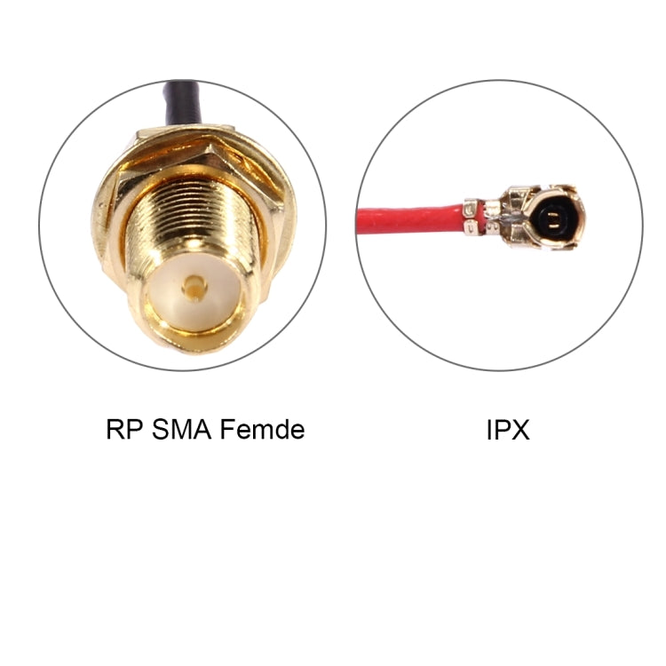 15cm IPX to RP-SMA Female RG178 Cable(Red)