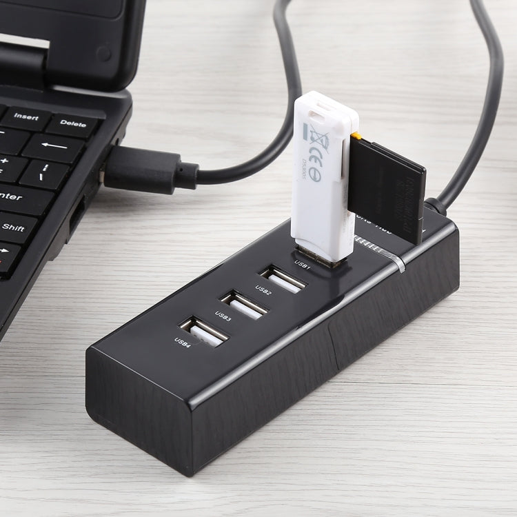 Portable Super Speed 4 Ports USB 2.0 HUB Cable Adapter, Cable Length: 1.2m