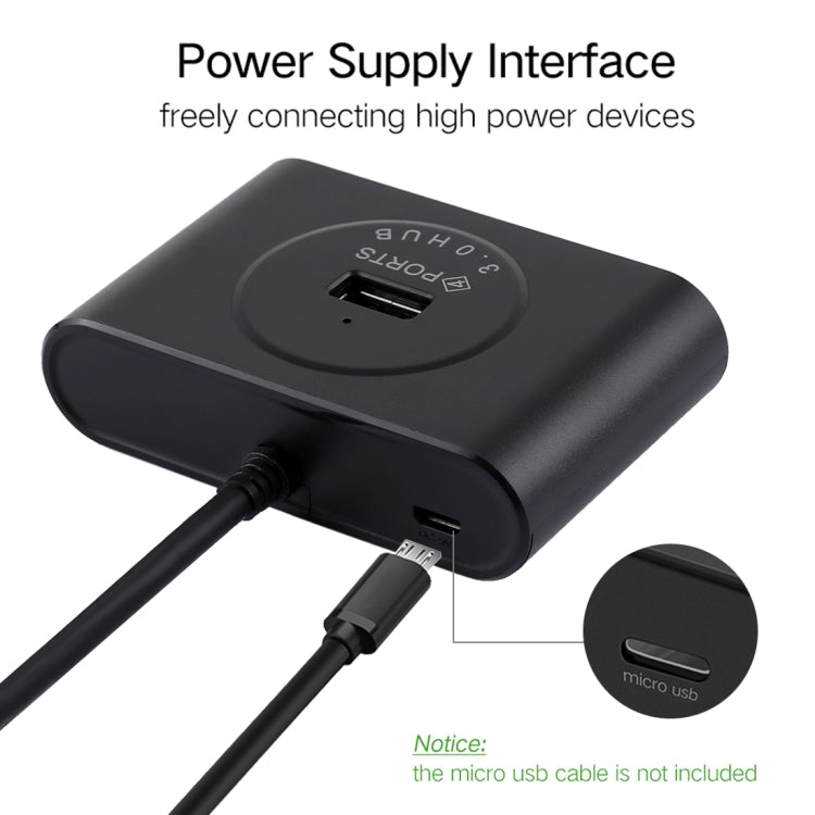 Portable 5Gbps Super Speed 4 Ports USB 3.0 HUB Cable Adapter, Cable Length: 50cm