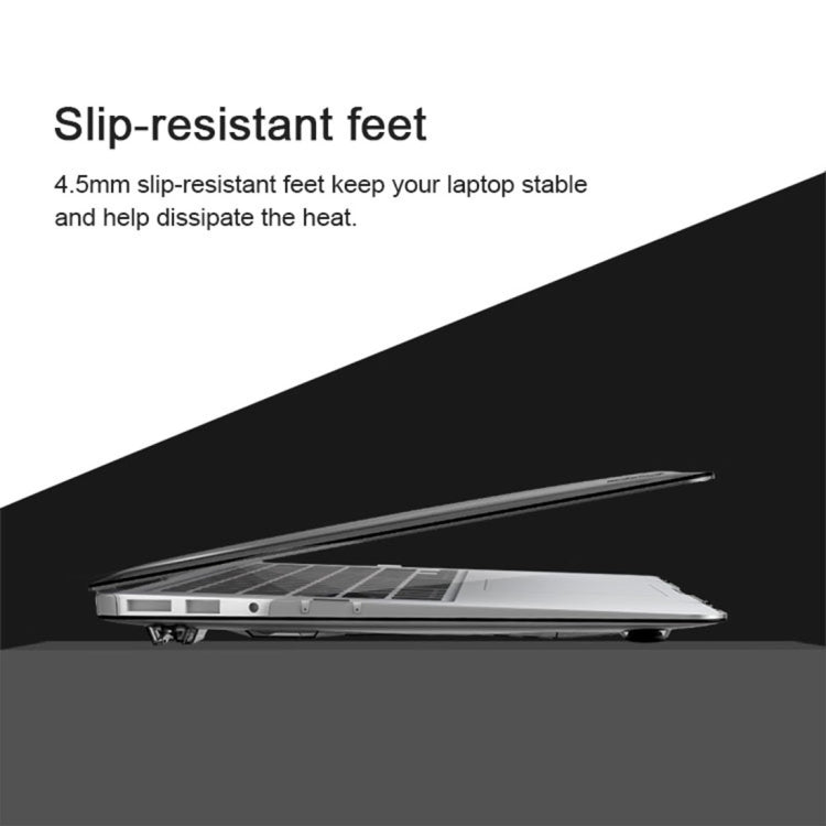 Multi-function Ultra-thin Translucent Heat Dissipation Laptop PC Protective Case for MacBook Air 13.3 inch, with Holder & Handle & Slip-resistant Feet