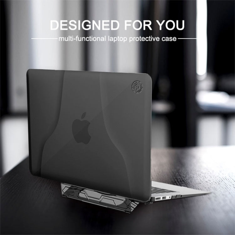 Multi-function Ultra-thin Translucent Heat Dissipation Laptop PC Protective Case for MacBook Air 13.3 inch, with Holder & Handle & Slip-resistant Feet