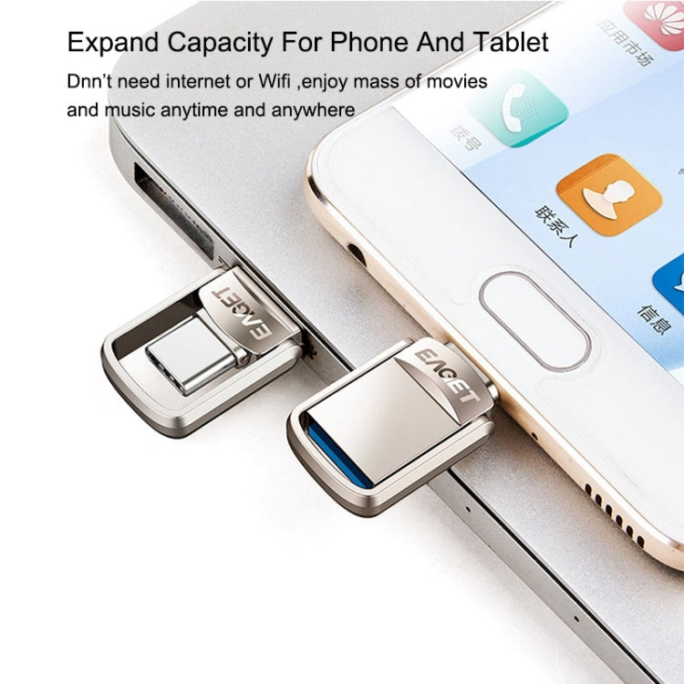 EAGET CU20 16GB Waterproof 2 in 1 USB-C / Type-C + USB 3.1 Flash Disk for Type-C Smartphones & PC Computer, with OTG Function