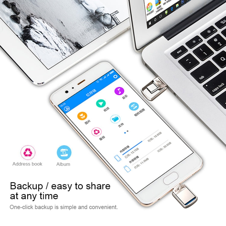 EAGET CU20 128GB Waterproof 2 in 1 USB-C / Type-C + USB 3.1 Flash Disk for Type-C Smartphones & PC Computer, with OTG Function