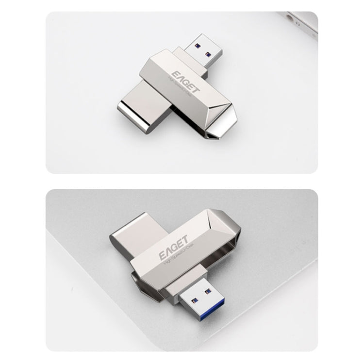 EAGET F70 64GB High-speed USB 3.0 360 Degree Rotating Zinc Alloy U Disk