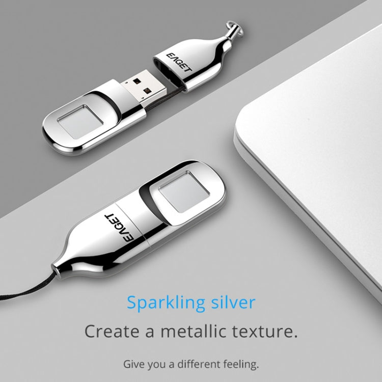 EAGET FU5 32GB USB 2.0 Fingerprint Encryption Password U Disk (Silver)
