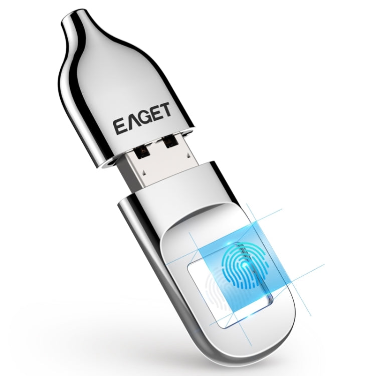 EAGET FU5 64GB USB 2.0 Fingerprint Encryption Password U Disk (Silver)