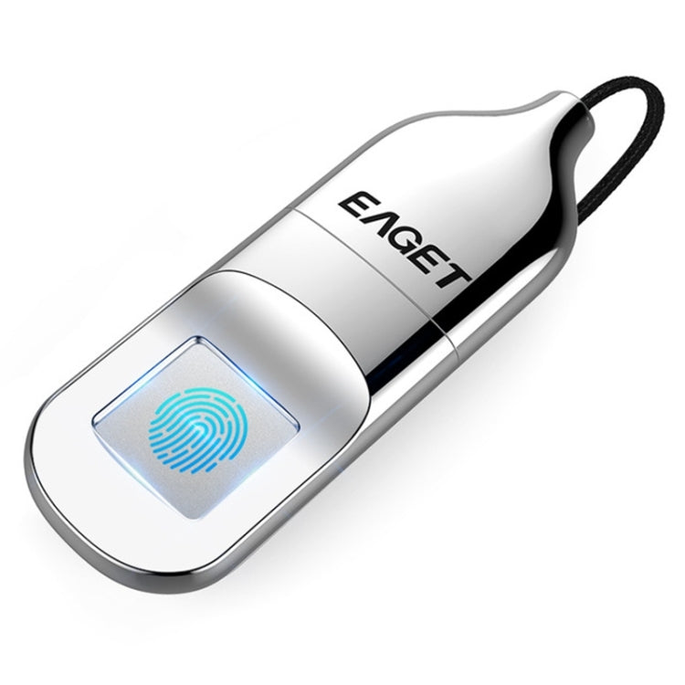 EAGET FU5 64GB USB 2.0 Fingerprint Encryption Password U Disk (Silver)