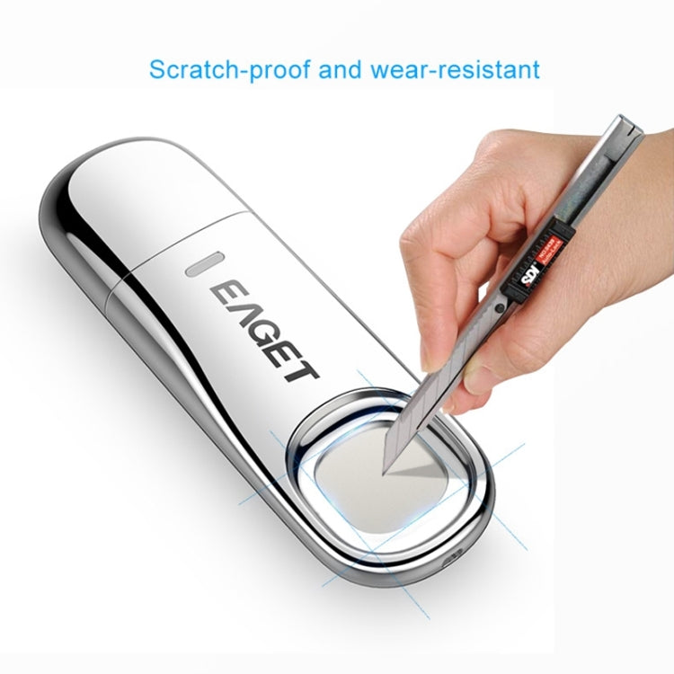 EAGET FU60 32GB USB 3.0 Fingerprint Encryption Password U Disk (Silver)