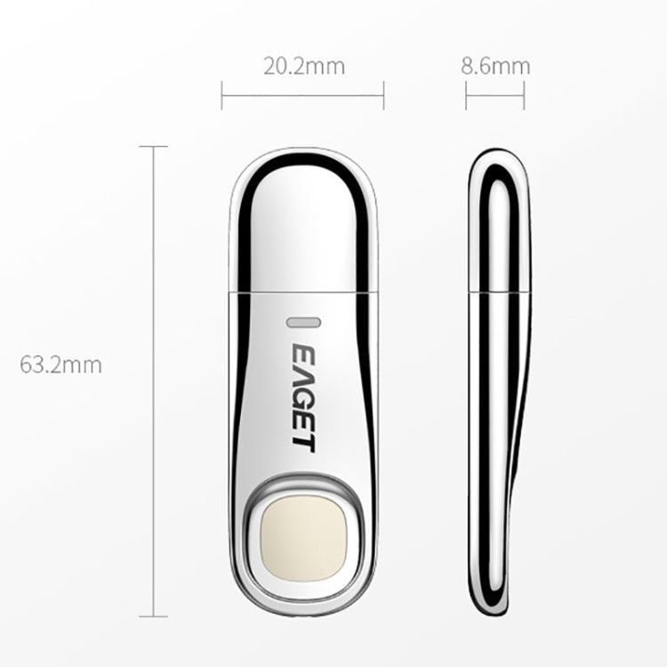 EAGET FU60 32GB USB 3.0 Fingerprint Encryption Password U Disk (Silver)