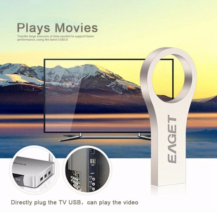 EAGET U9 8GB USB 2.0 Waterproof Shockproof Metal Ring Shape U Disk