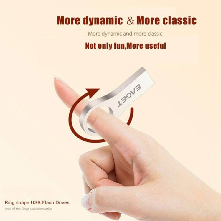 EAGET U9 16GB USB 2.0 Waterproof Shockproof Metal Ring Shape U Disk