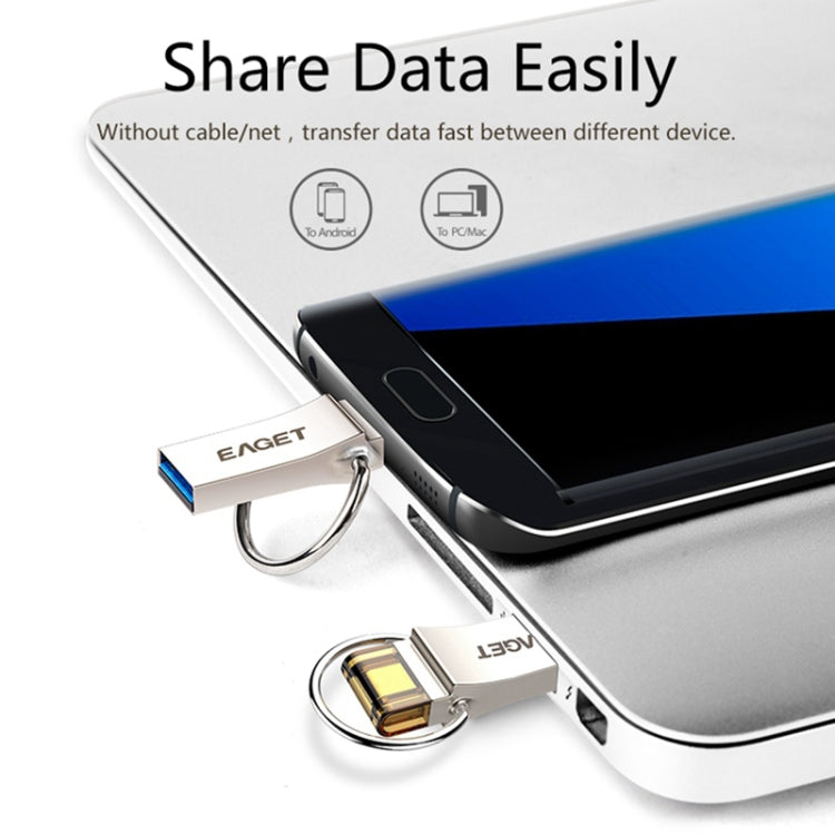 EAGET V90 32GB Waterproof 2 in 1 Micro USB + USB 3.0 Flash Disk for Android Smartphones & PC Computer, with OTG Function