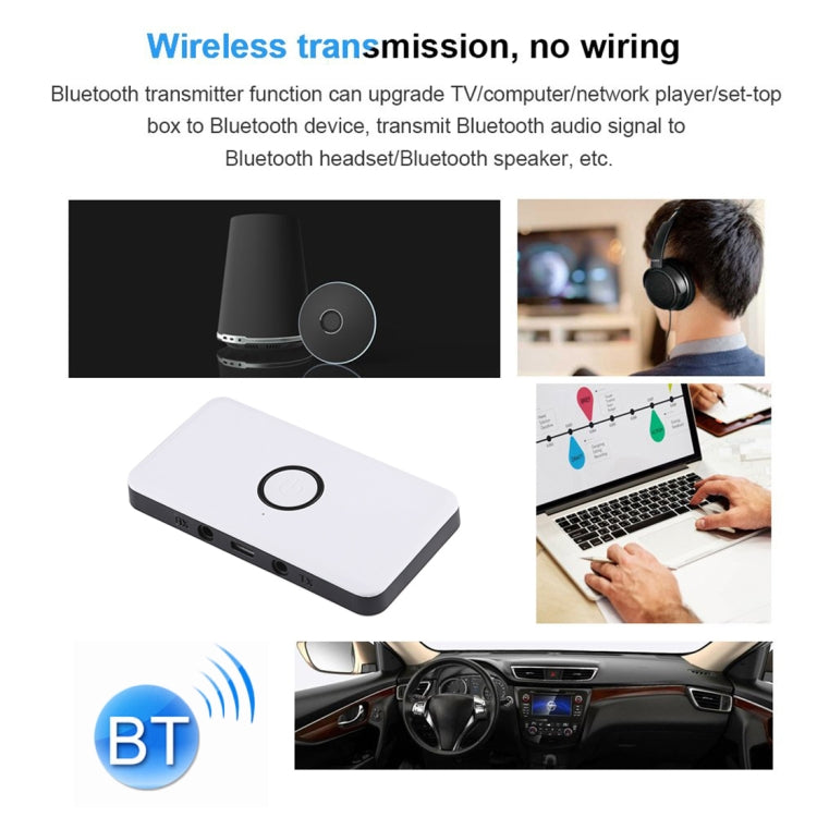 BYL-1813 2 in 1 Bluetooth V4.2 Audio Receiver / Transmitter Adapter(White)