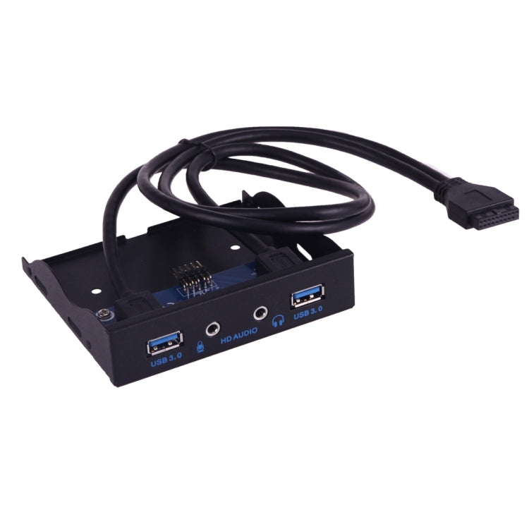 Super Speed 4 Ports USB 3.0 2-Ports + HD Audio 3.5mm Front Panel USB 3.0 Hub with 19 Pin Connector