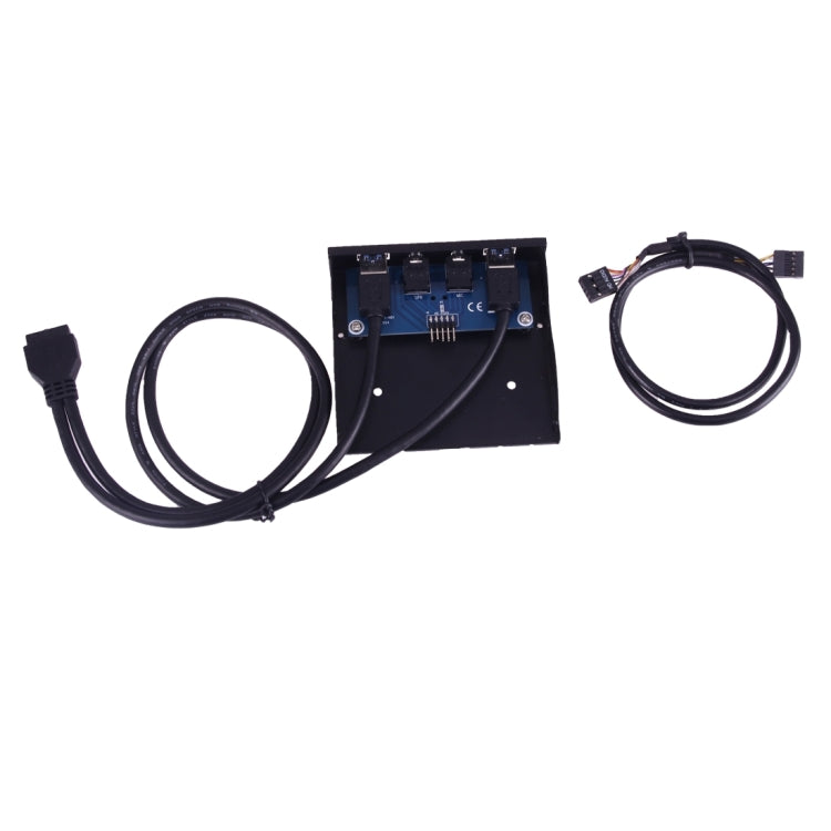 Super Speed 4 Ports USB 3.0 2-Ports + HD Audio 3.5mm Front Panel USB 3.0 Hub with 19 Pin Connector