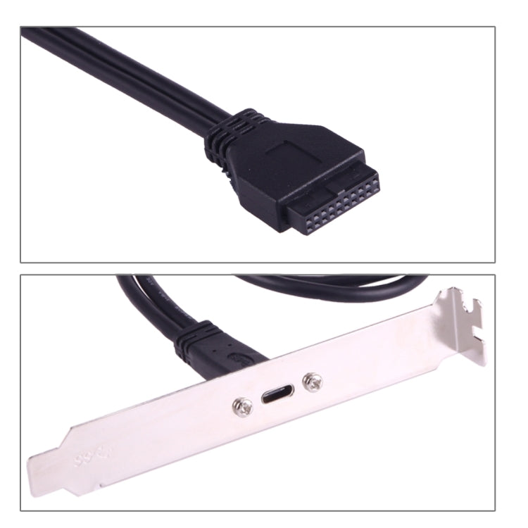 USB 3.0 20 Pin Female to USB-C / Type-C 3.1 Female Motherboard Mount Cable Adapter Connector