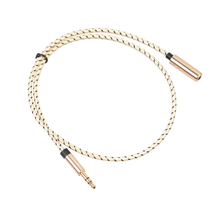 REXLIS 3596 3.5mm Male to Female Stereo Gold-plated Plug AUX / Earphone Cotton Braided Extension Cable for 3.5mm AUX Standard Digital Devices, Length: 0.5m