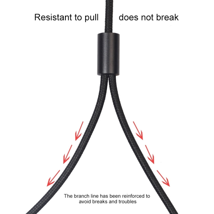 REXLIS 3635 3.5mm Male to Dual RCA Gold-plated Plug Black Cotton Braided Audio Cable for RCA Input Interface Active Speaker, Length: 1m