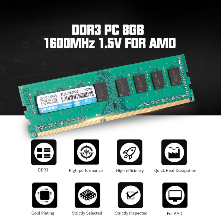 Yvonne DDR3 8GB 1600MHz 1.35V Laptop PC Memory RAM