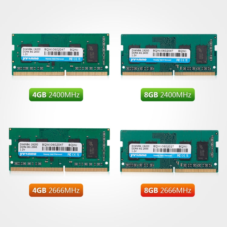 Yvonne DDR4 NB 4GB 2400MHz 1.2V Laptop PC Memory RAM