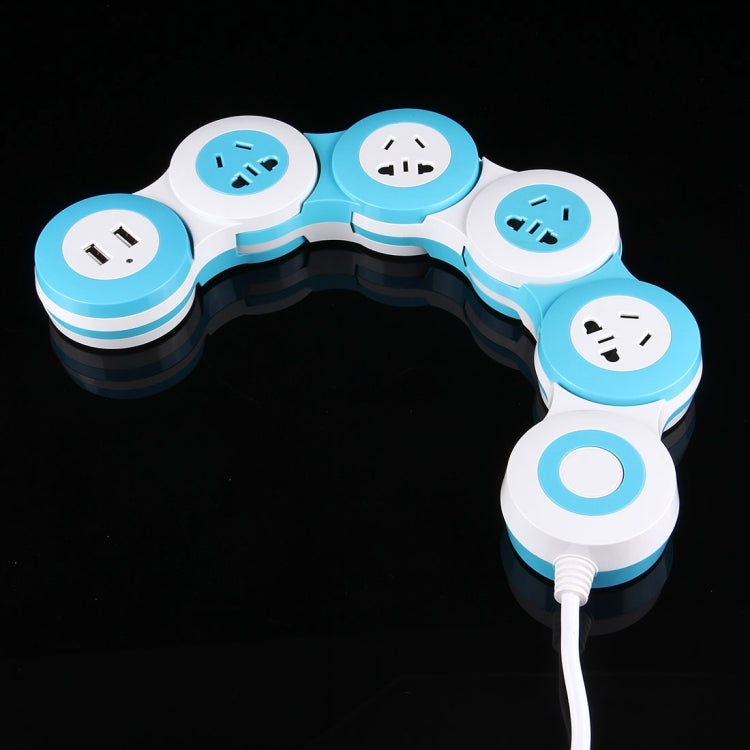 Rotatable Wreath Shape Power Socket Adapter Converter with 4 US / AU / EU Plug Supply Hubs & 3.8A Dual USB Ports